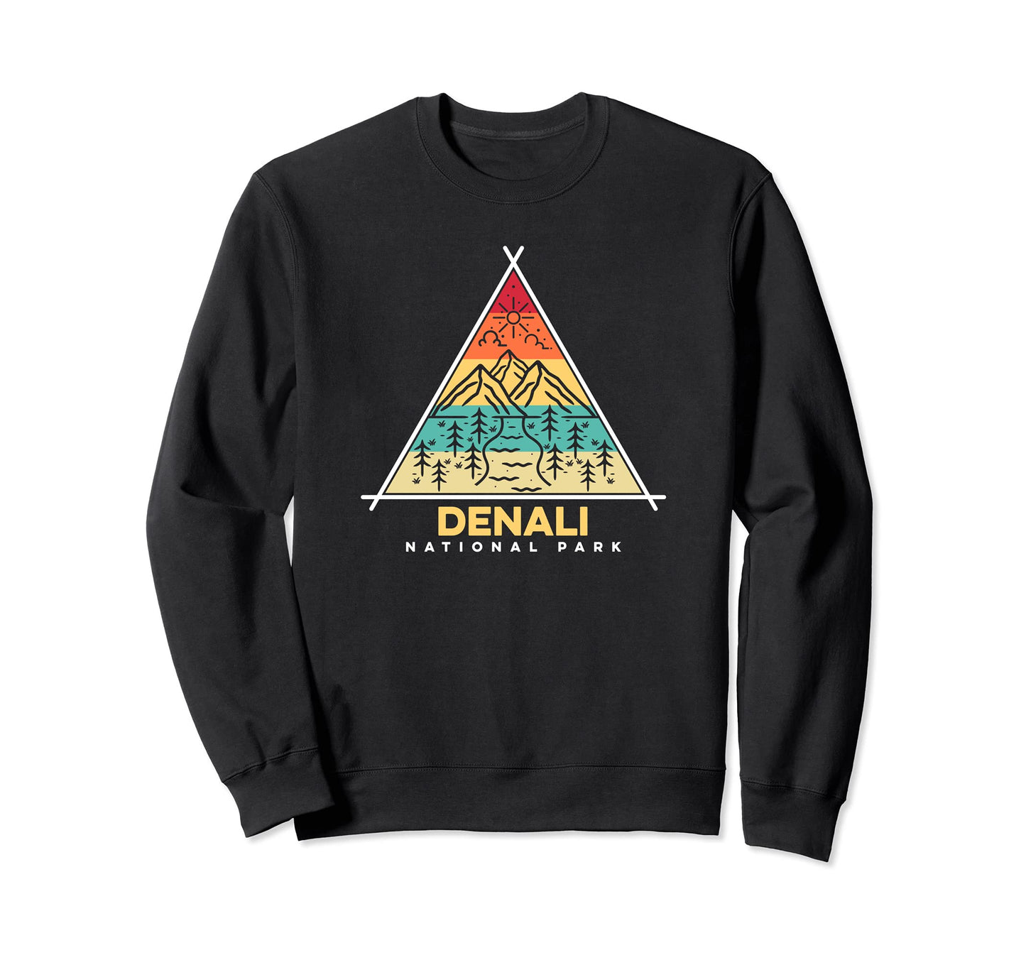Denali National Park Sweatshirt - Minimalist Print for Adults - T-Shirt, Sweatshirt, Hoodie