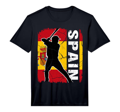 Spanish Baseball Player Spain Flag T-Shirt - Minimalist Print Unisex - T-Shirt, Sweatshirt, Hoodie