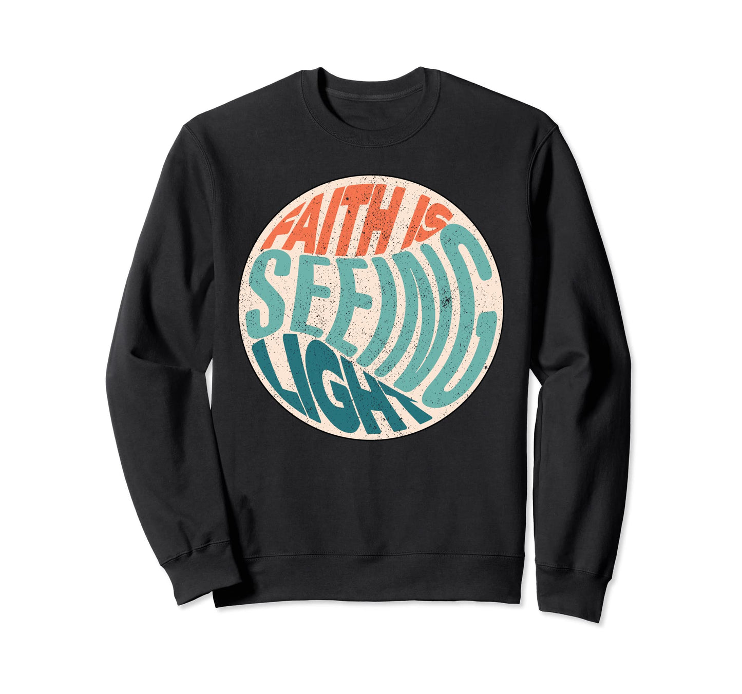 Happy Faith Boho Positive Sweatshirt - Minimalist Print for Adults - T-Shirt, Sweatshirt, Hoodie
