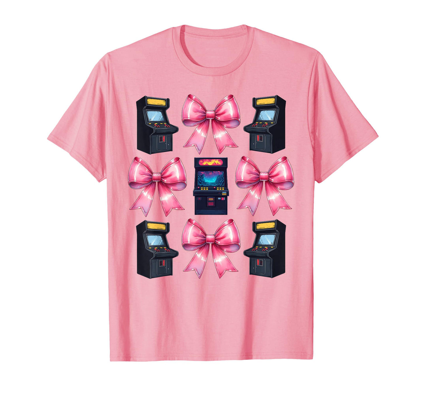 Coquette Bow Arcade Gaming Gamer T-Shirt - Custom Art Print Men Women - T-Shirt, Sweatshirt, Hoodie