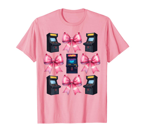 Coquette Bow Arcade Gaming Gamer T-Shirt - Custom Art Print Men Women - T-Shirt, Sweatshirt, Hoodie
