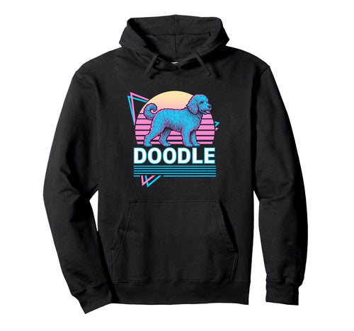 Goldendoodle Synthwave Aesthetic Dog Hoodie - Trendy Graphic for Adults - T-Shirt, Sweatshirt, Hoodie