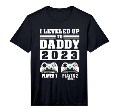 Mens I Leveled Up To Daddy 2023 Soon T-Shirt - Custom Art Print for Adults - T-Shirt, Sweatshirt, Hoodie