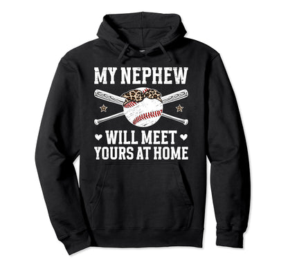 My Nephew Baseball Aunt Baseball Hoodie - Fun Novelty Design for Adults - T-Shirt, Sweatshirt, Hoodie