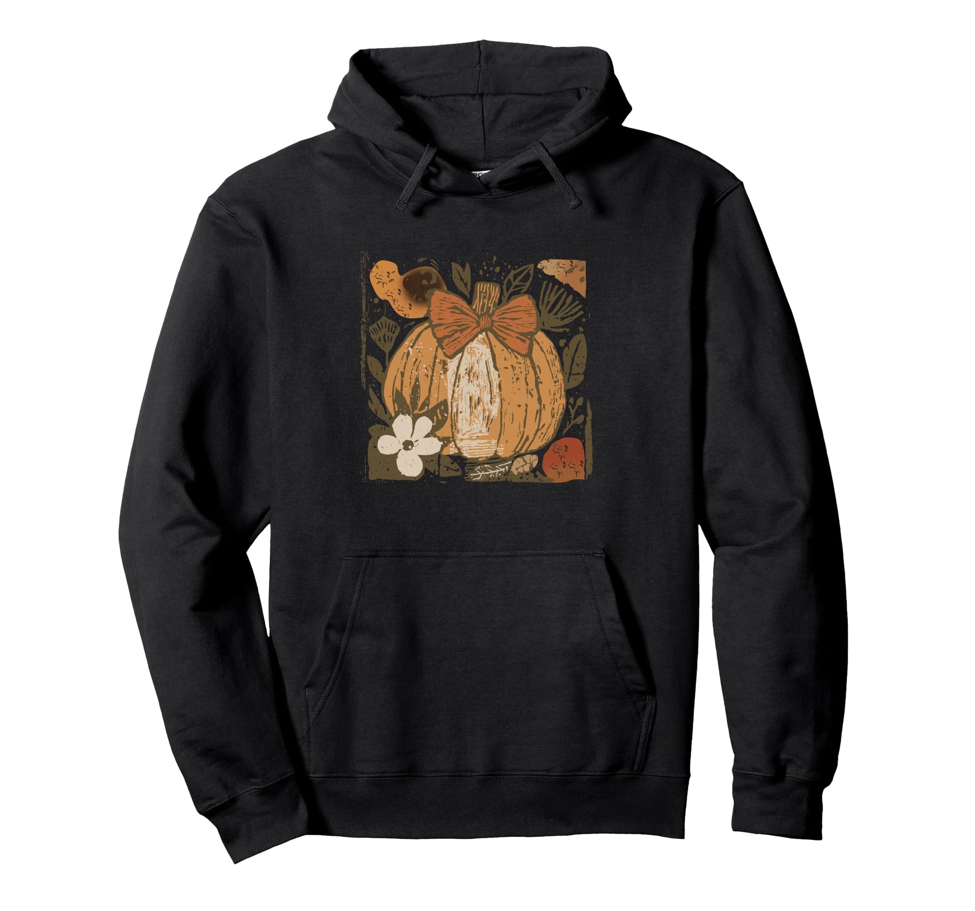 Boho Pumpkin Floral Halloween Fall Hoodie - Custom Art Print for Adults - T-Shirt, Sweatshirt, Hoodie