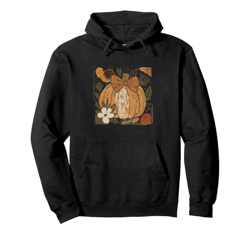 Boho Pumpkin Floral Halloween Fall Hoodie - Custom Art Print for Adults - T-Shirt, Sweatshirt, Hoodie