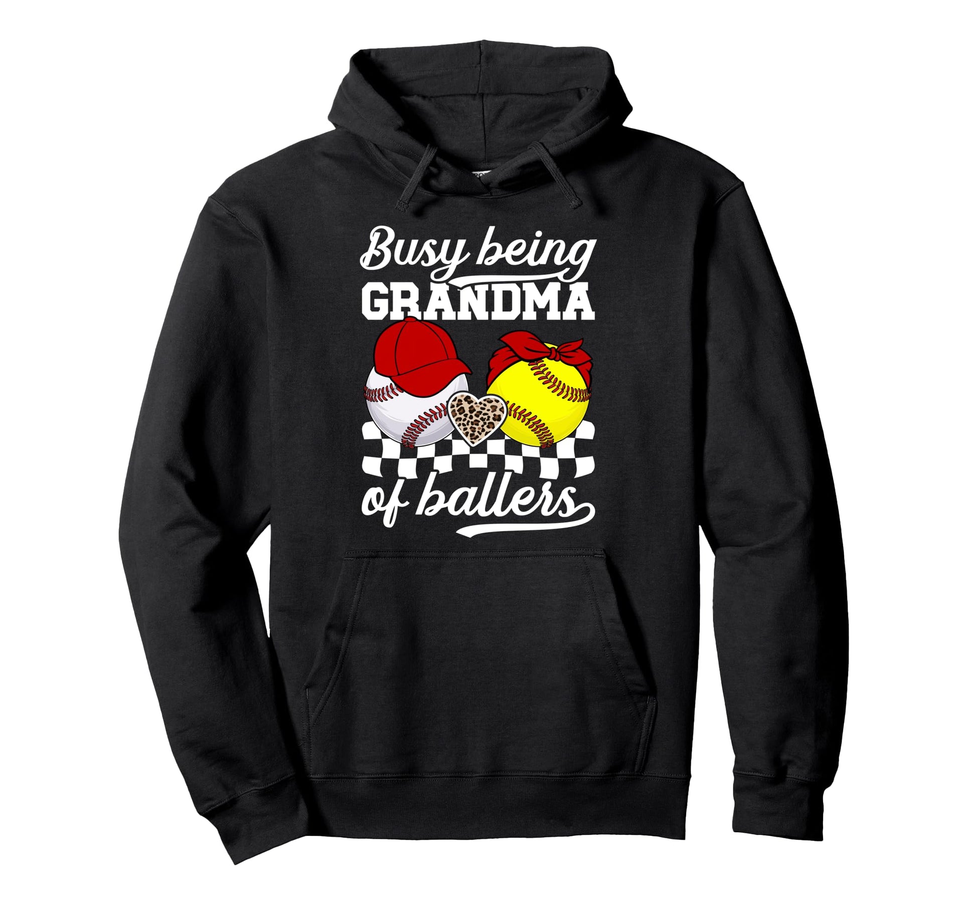 Busy Being Grandma Ballers Baseball Hoodie - Graphic Print Men Women - T-Shirt, Sweatshirt, Hoodie