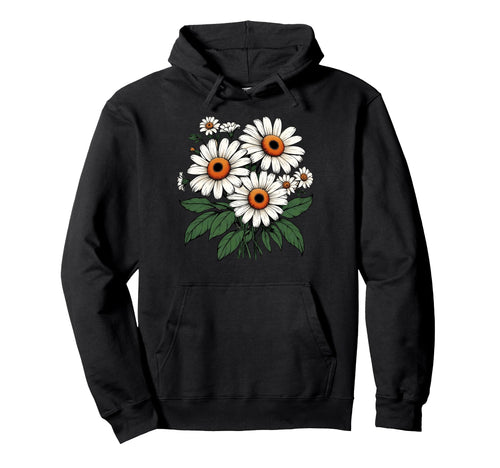 Daisies Wildflower Botanical Garden Hoodie - Fun Novelty Design for Adults - T-Shirt, Sweatshirt, Hoodie