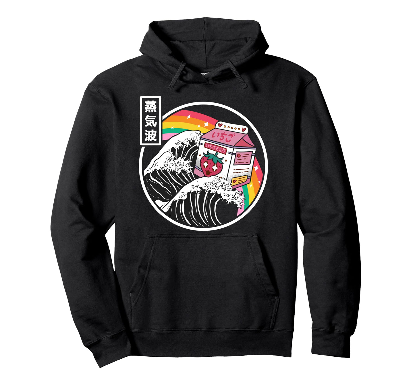 Strawberry Milk Karton Great Wave Kawaii Hoodie - Trendy Graphic Men Women - T-Shirt, Sweatshirt, Hoodie