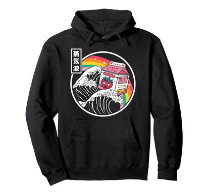 Strawberry Milk Karton Great Wave Kawaii Hoodie - Trendy Graphic Men Women - T-Shirt, Sweatshirt, Hoodie