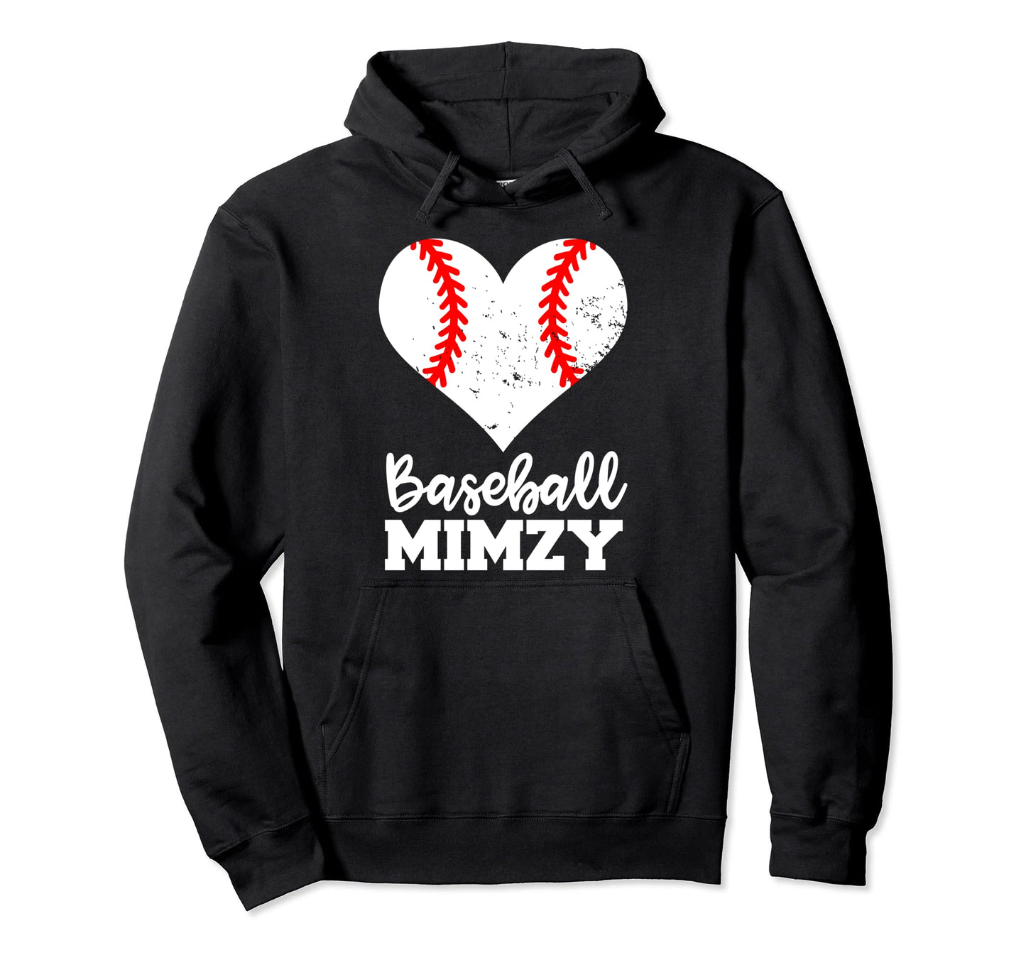 Baseball Mimzy Funny Baseball Heart Hoodie - Minimalist Print Men Women - T-Shirt, Sweatshirt, Hoodie