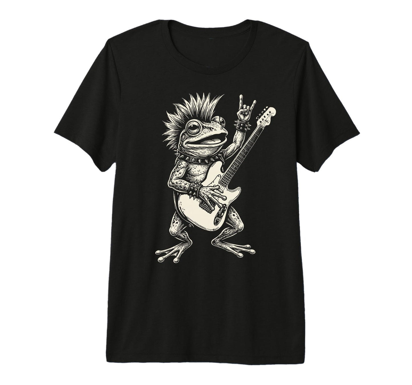 Funny Frog Playing Guitar Rock And T-Shirt - Custom Art Print for Adults - T-Shirt, Sweatshirt, Hoodie