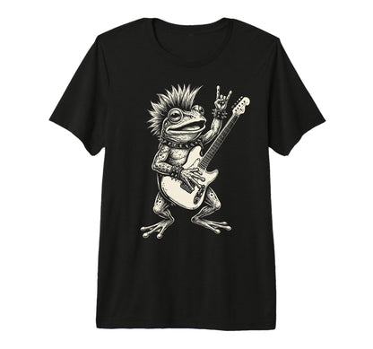 Funny Frog Playing Guitar Rock And T-Shirt - Custom Art Print for Adults - T-Shirt, Sweatshirt, Hoodie