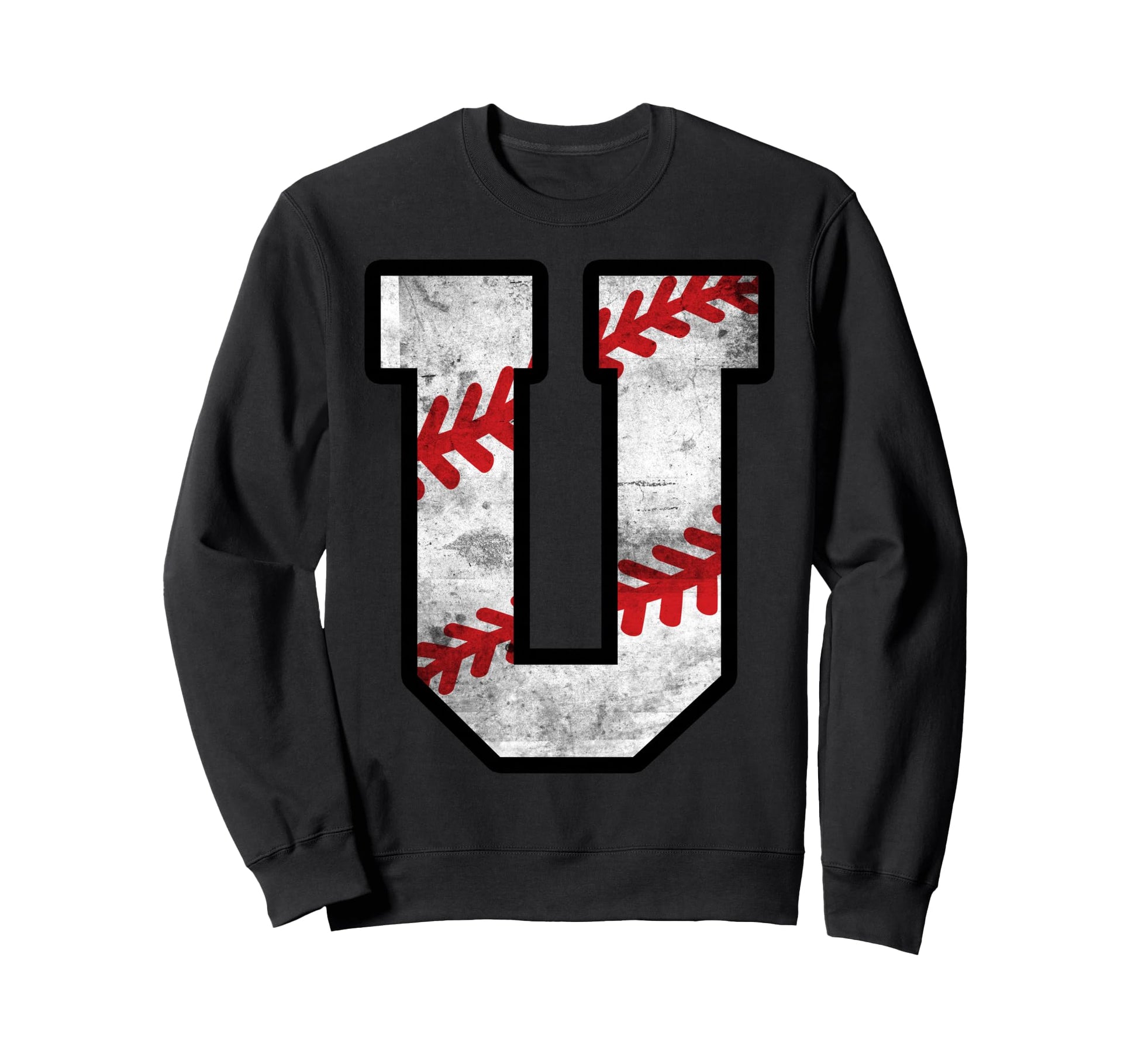 Distressed Baseball Letter U Sweatshirt - Streetwear Style Unisex - T-Shirt, Sweatshirt, Hoodie