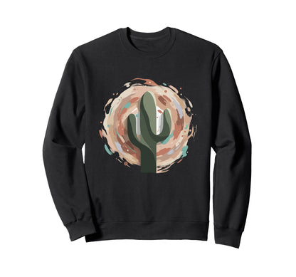 Abstract Desert Cactus Boho Sweatshirt - Minimalist Print for Adults - T-Shirt, Sweatshirt, Hoodie