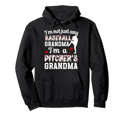 Im Baseball Pitcher Grandma Baseball Hoodie - Graphic Print for Adults - T-Shirt, Sweatshirt, Hoodie