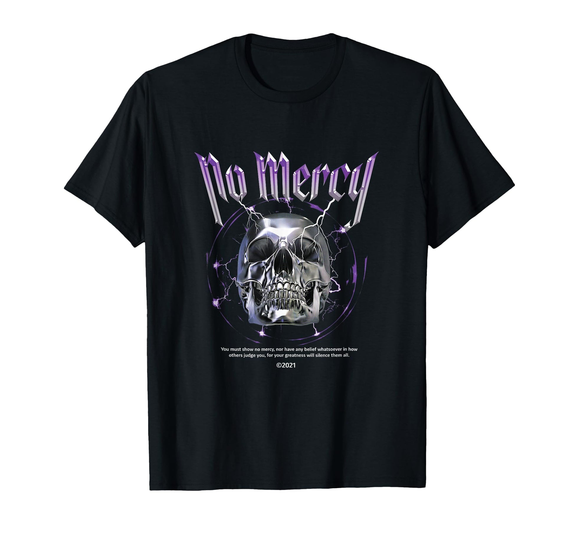 No Mercy Heavy Metal Skull Aesthetic T-Shirt - Streetwear Style Unisex - T-Shirt, Sweatshirt, Hoodie