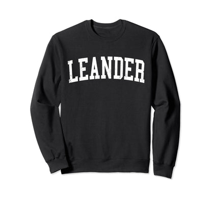 Leander Tx Distressed White Varsity Sweatshirt - Streetwear Style Men Women - T-Shirt, Sweatshirt, Hoodie