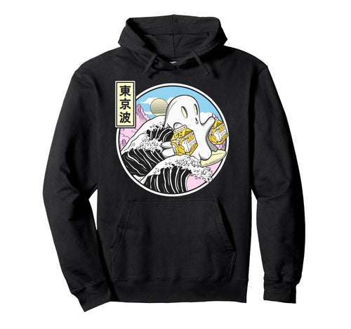 Surfing Ghost Banana Milk Cartons Kanagawa Hoodie - Trendy Graphic Unisex - T-Shirt, Sweatshirt, Hoodie