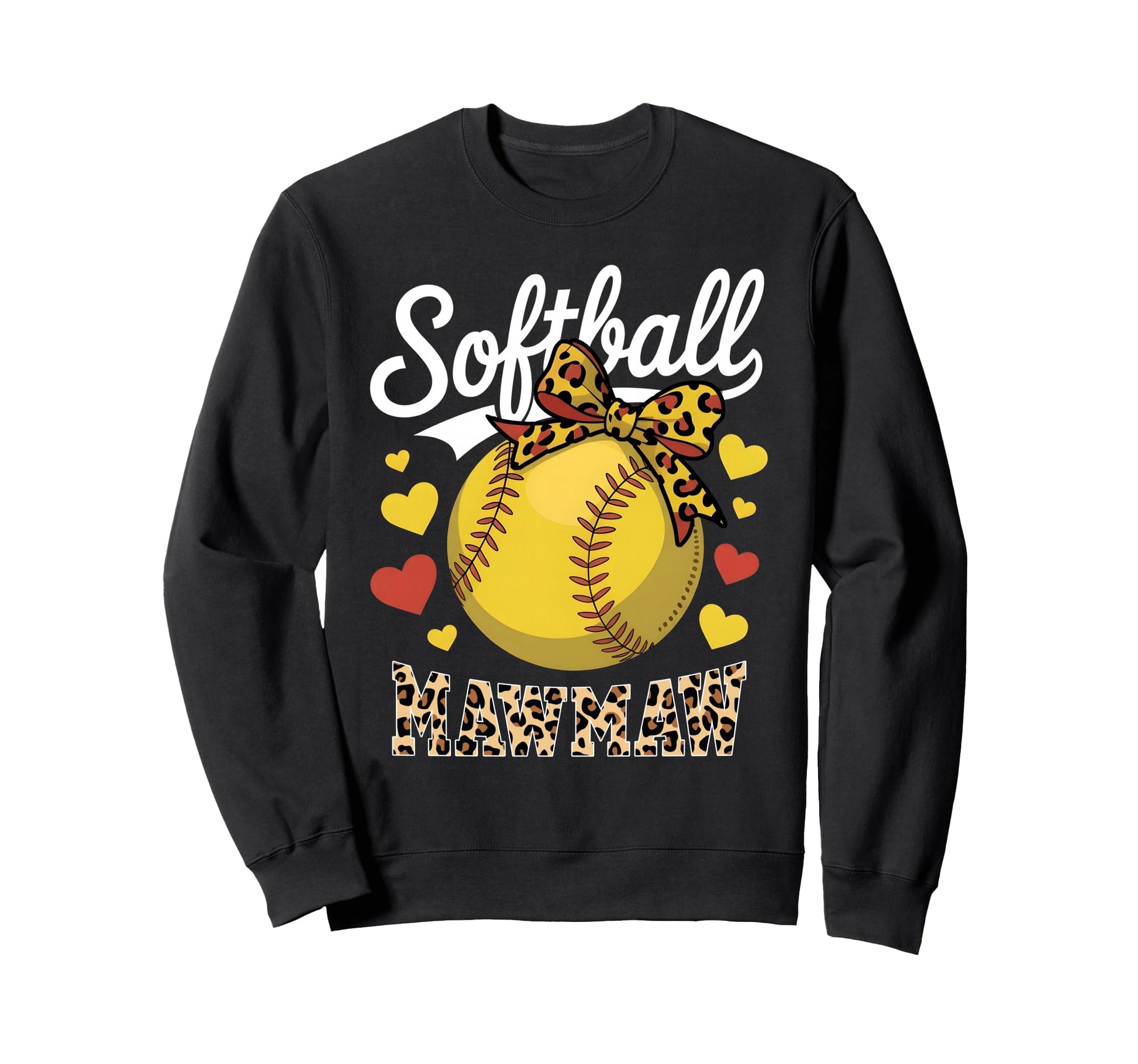 Softball Mawmaw Headband Leopard Sweatshirt - Novelty Apparel Unisex - T-Shirt, Sweatshirt, Hoodie