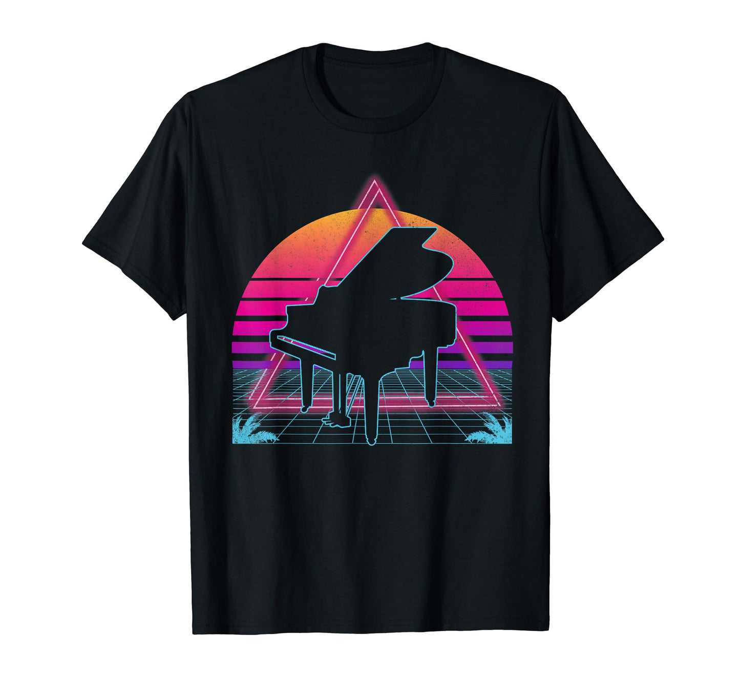 80S 90S Sunset Piano Vaporwave T-Shirt - Casual Everyday Wear Men Women - T-Shirt, Sweatshirt, Hoodie