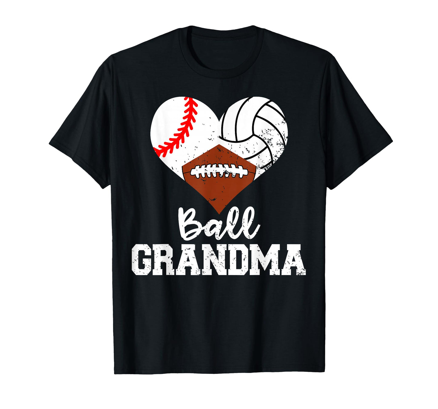 Ball Grandma Heart Baseball Volleyball T-Shirt - Fun Novelty Design Unisex - T-Shirt, Sweatshirt, Hoodie