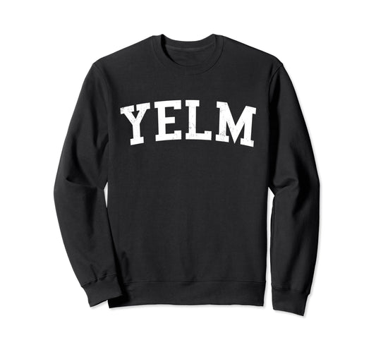 Yelm Wa Distressed White Varsity Sweatshirt - Streetwear Style for Adults - T-Shirt, Sweatshirt, Hoodie