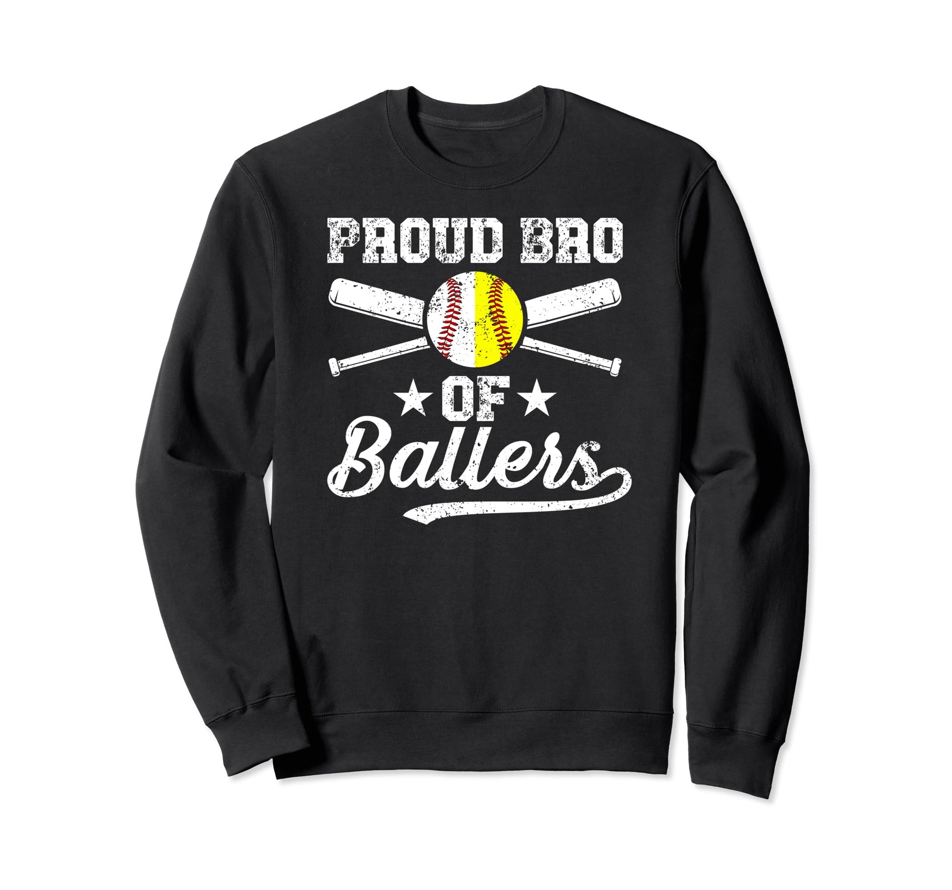 Proud Bro Ballers Baseball Softball Sweatshirt - Trendy Graphic for Adults - T-Shirt, Sweatshirt, Hoodie