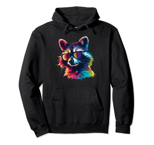 Funny Raccoon Sunglasses Summer Gift Hoodie - Graphic Print Unisex - T-Shirt, Sweatshirt, Hoodie