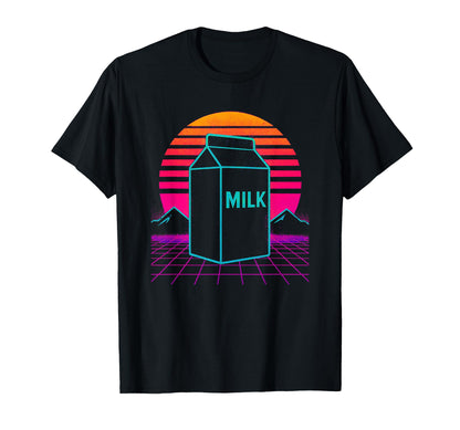 Milk Carton Vaporwave 80S Synthwave T-Shirt - Custom Art Print for Adults - T-Shirt, Sweatshirt, Hoodie