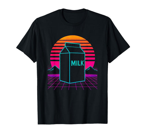 Milk Carton Vaporwave 80S Synthwave T-Shirt - Custom Art Print for Adults - T-Shirt, Sweatshirt, Hoodie
