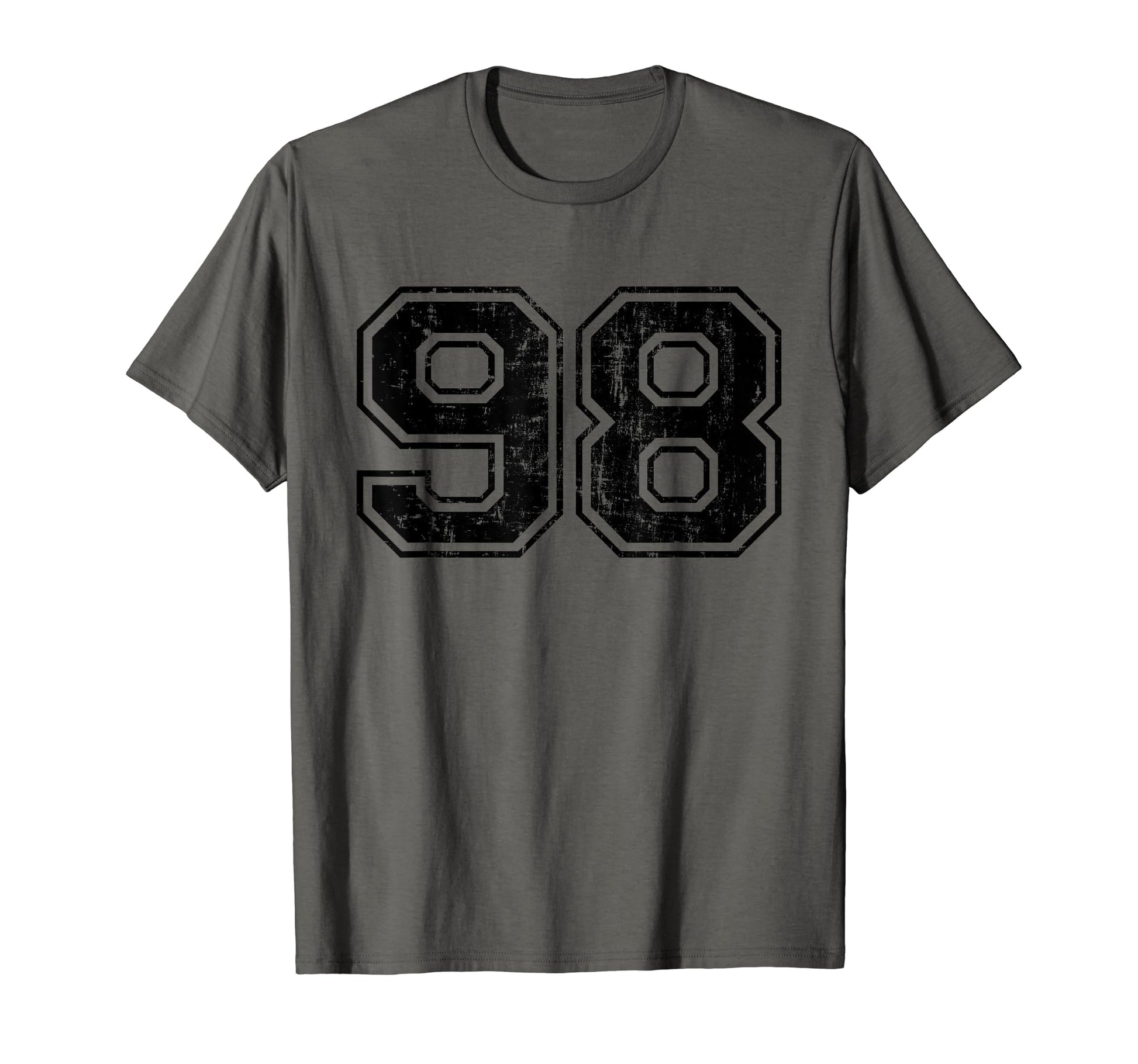 Number 98 Varsity Distressed Sport T-Shirt - Novelty Apparel for Adults - T-Shirt, Sweatshirt, Hoodie