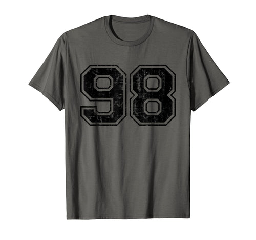 Number 98 Varsity Distressed Sport T-Shirt - Novelty Apparel for Adults - T-Shirt, Sweatshirt, Hoodie