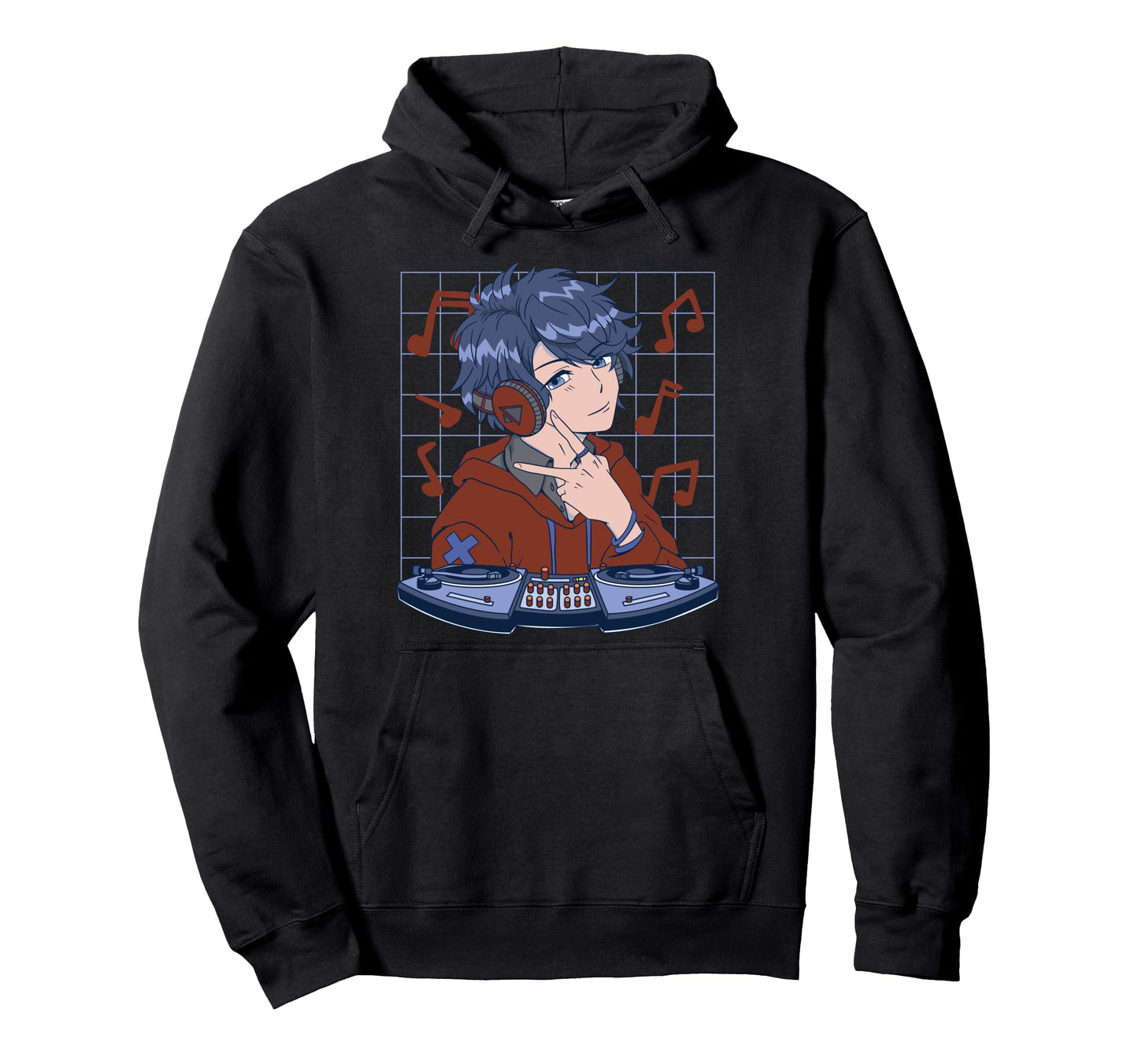 Anime Dj Japanese Aesthetics Otaku Hoodie - Unique Graphic Men Women - T-Shirt, Sweatshirt, Hoodie