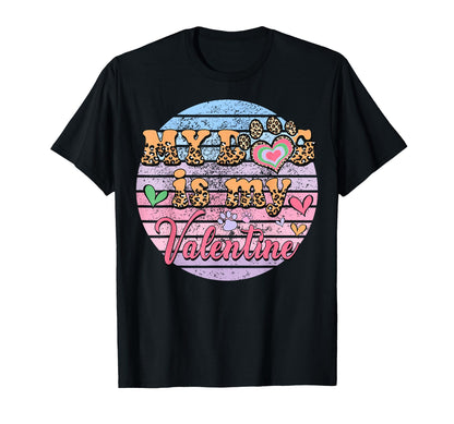 Leopard Dog Valentine Striped Paw T-Shirt - Unique Graphic Men Women - T-Shirt, Sweatshirt, Hoodie