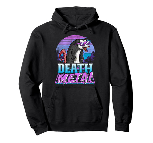 Retrowave Pastel Opossum 90S Synthwave Hoodie - Graphic Print Men Women - T-Shirt, Sweatshirt, Hoodie