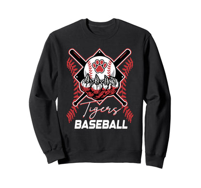 Tigers Baseball Mom Game Day Paw Sweatshirt - Fun Novelty Design Unisex - T-Shirt, Sweatshirt, Hoodie