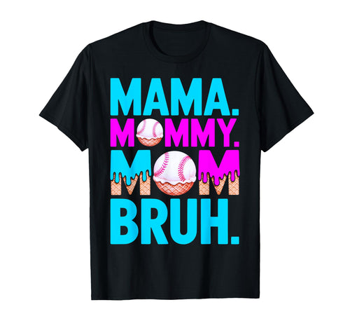 Baseball Mom Ice Cream Cone T-Shirt - Casual Everyday Wear for Adults - T-Shirt, Sweatshirt, Hoodie