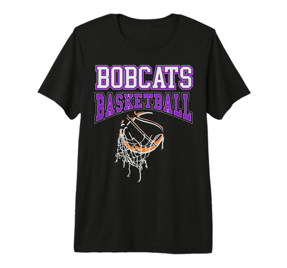 Purple Bobcats Basketball Mom Game Day T-Shirt - Minimalist Print Unisex - T-Shirt, Sweatshirt, Hoodie