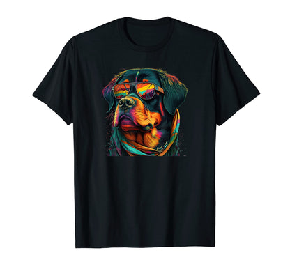 Funny Rottweiler Rottweiler Hippie T-Shirt - Novelty Apparel for Adults - T-Shirt, Sweatshirt, Hoodie