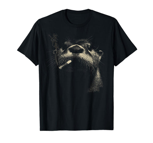 Naughty Otter Smoking Cigarette Meme T-Shirt - Novelty Apparel Men Women - T-Shirt, Sweatshirt, Hoodie