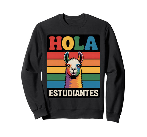 Funny Hola Llama Rainbow Sweatshirt - Minimalist Print for Adults - T-Shirt, Sweatshirt, Hoodie