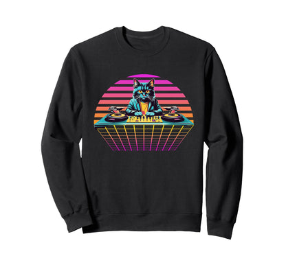 Rainbow House Dj Cat Party Sweatshirt - Casual Everyday Wear for Adults - T-Shirt, Sweatshirt, Hoodie