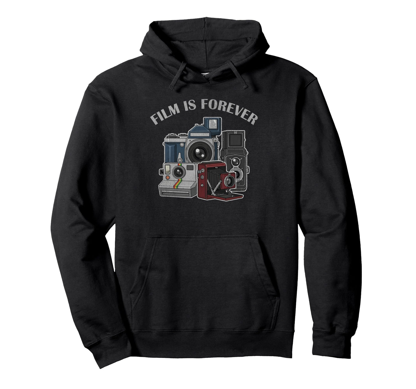 Film Is Forever Old School Camera Photography Hoodie - Graphic Print Unisex - T-Shirt, Sweatshirt, Hoodie