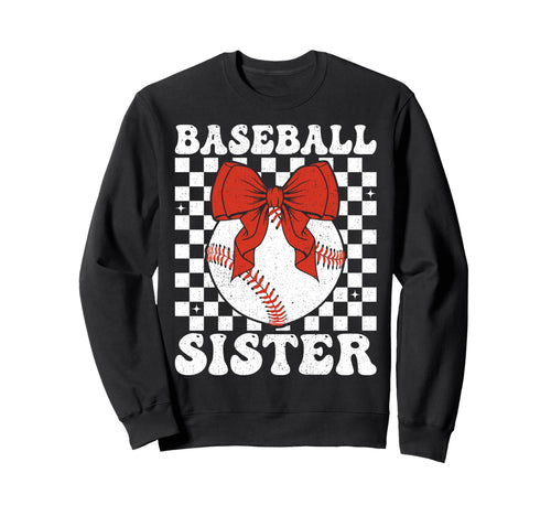 Baseball Sister Coquette Bow Sport Sweatshirt - Streetwear Style Unisex - T-Shirt, Sweatshirt, Hoodie