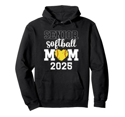 Senior Softball Mom 2025 Softball Game Hoodie - Aesthetic Graphic Unisex - T-Shirt, Sweatshirt, Hoodie