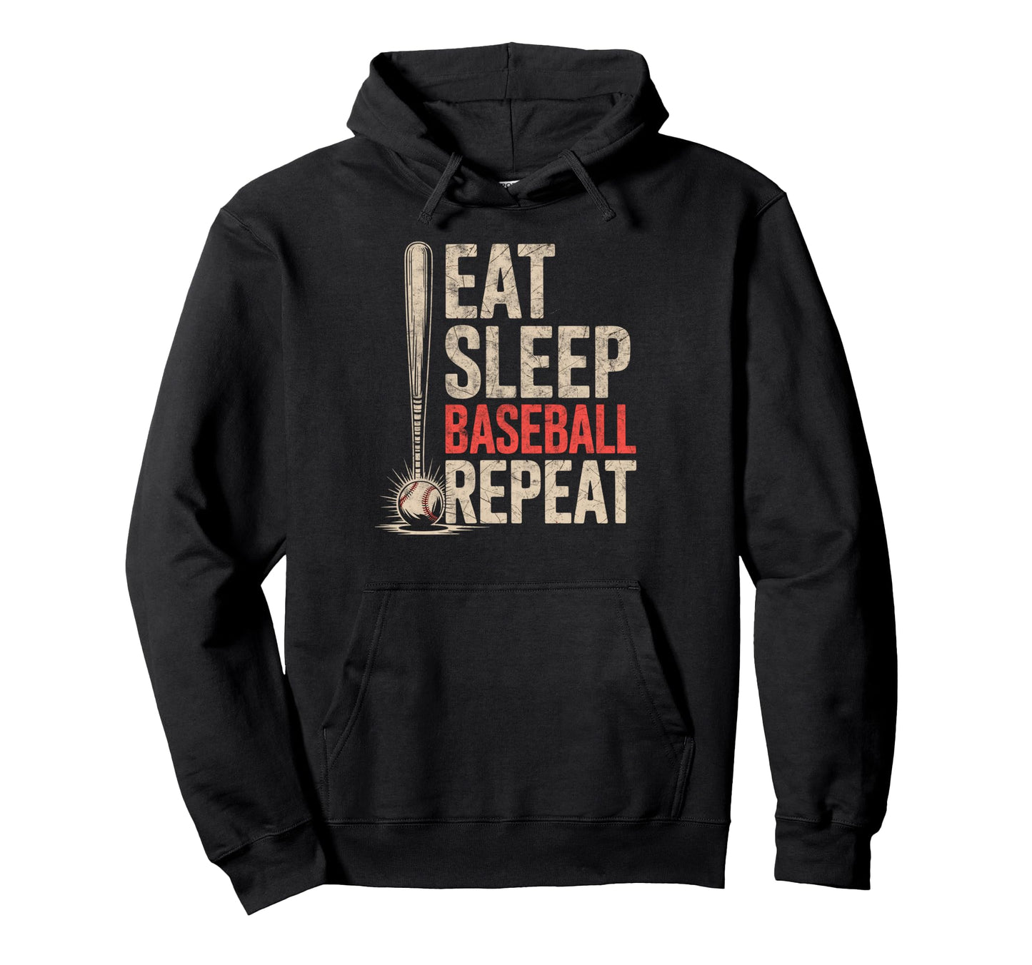 Eat Sleep Baseball Repeat Player Coach Hoodie - Aesthetic Graphic Unisex - T-Shirt, Sweatshirt, Hoodie