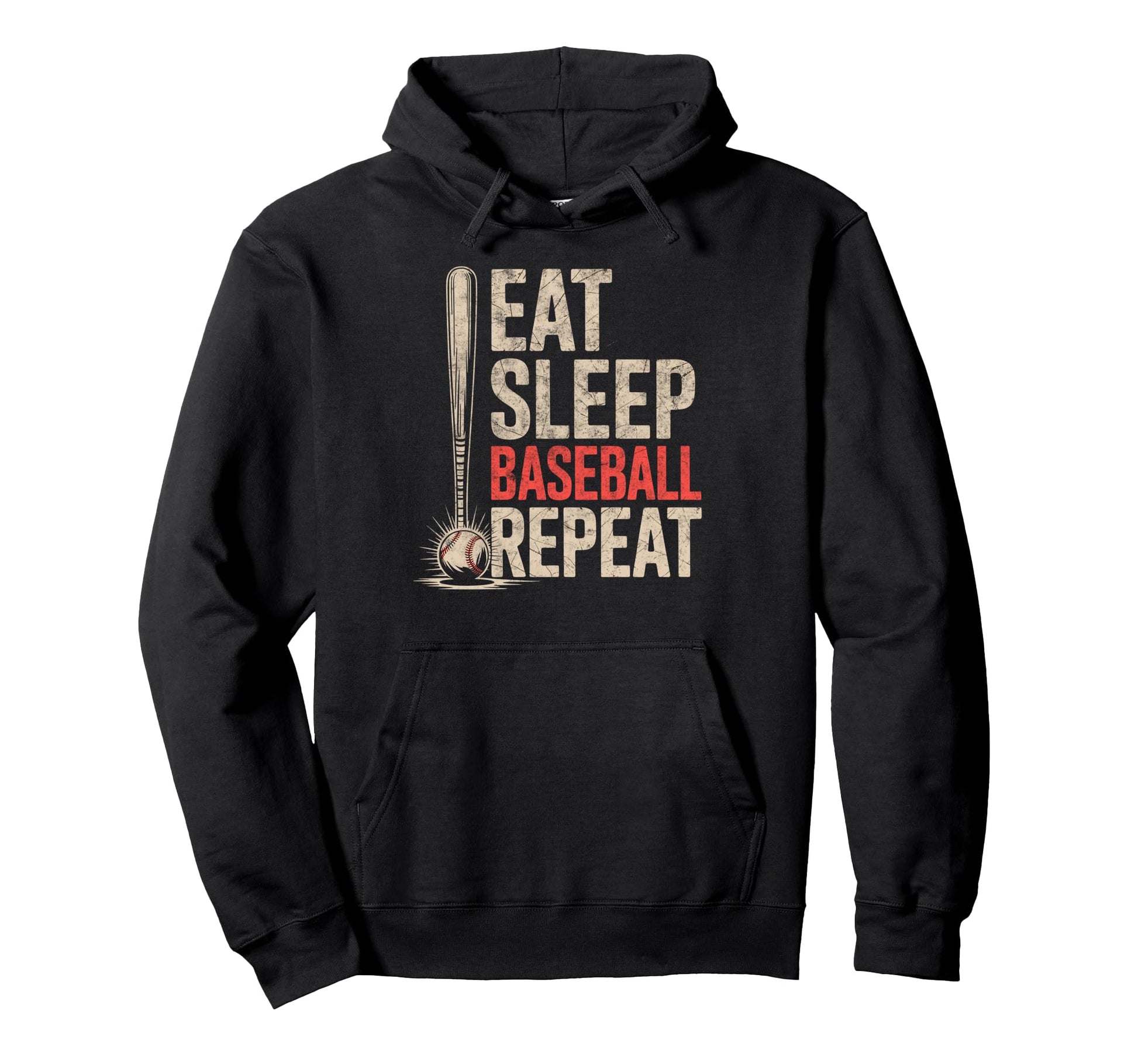 Eat Sleep Baseball Repeat Player Coach Hoodie - Aesthetic Graphic Unisex - T-Shirt, Sweatshirt, Hoodie