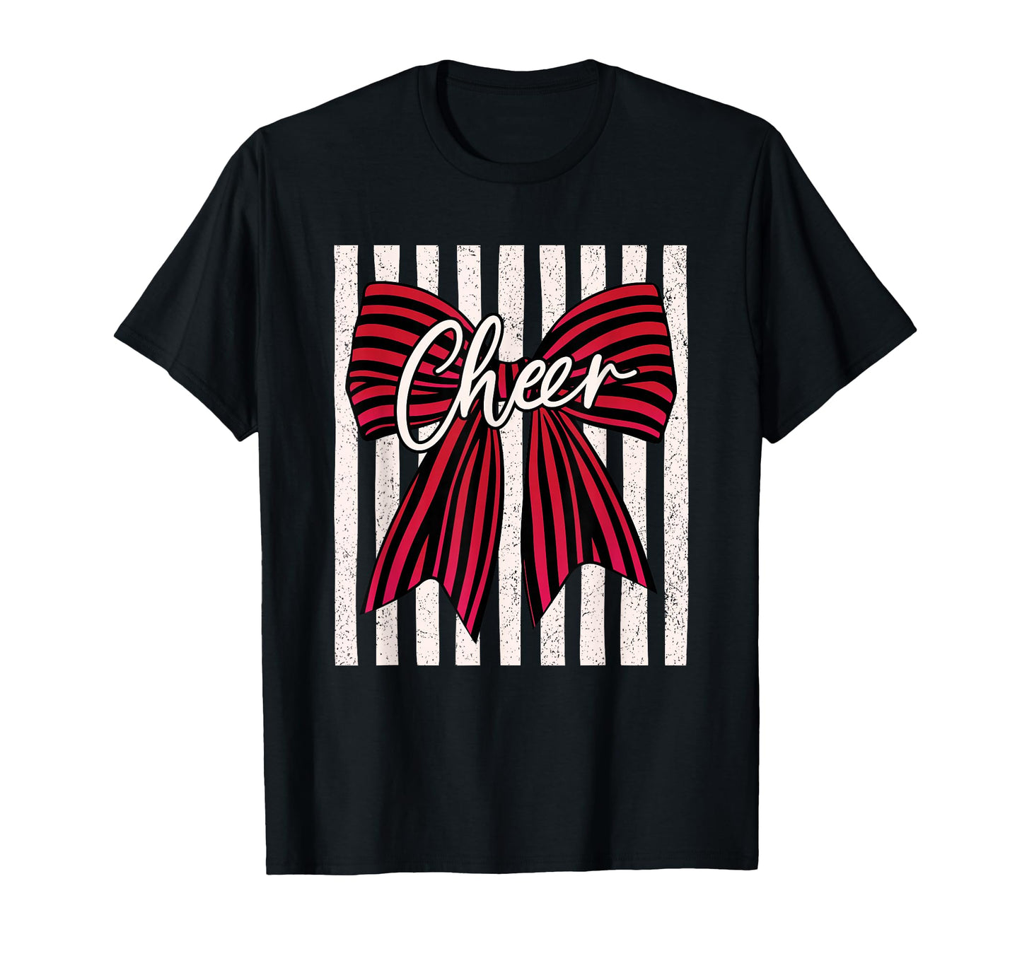Coquette Preppy Stripe Bow Cheer Squad T-Shirt - Novelty Apparel Unisex - T-Shirt, Sweatshirt, Hoodie
