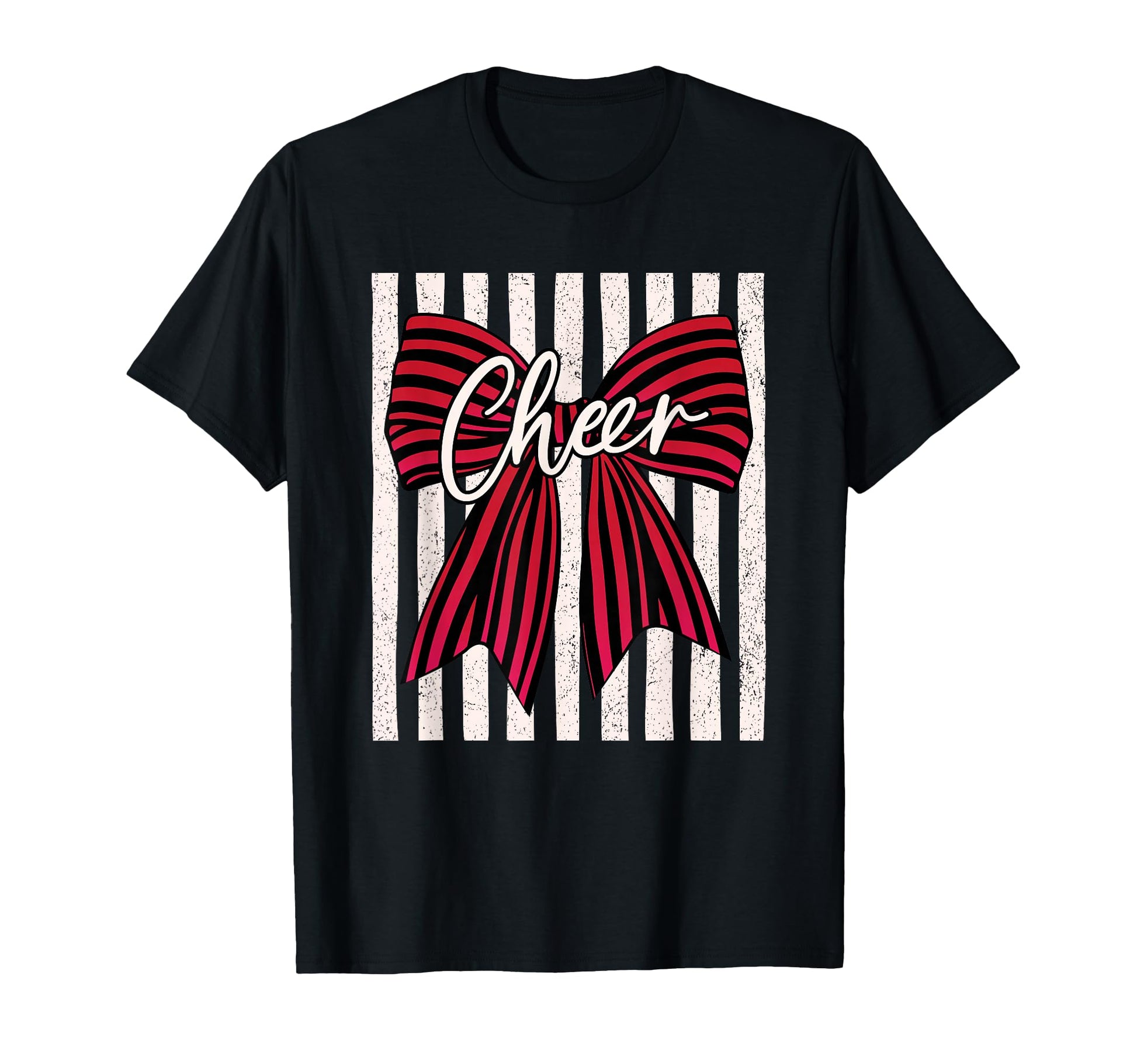 Coquette Preppy Stripe Bow Cheer Squad T-Shirt - Novelty Apparel Unisex - T-Shirt, Sweatshirt, Hoodie